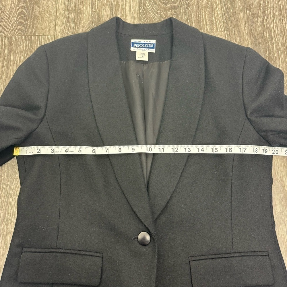 Pendleton Black Single-Button 100% Wool Blazer Size 10P Petite - Picture 7 of 10